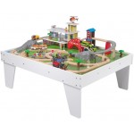 Set trenulete cu baterie cu sunete si lumini garaj masinute si trenulete cu 3 nivele Heliport Station